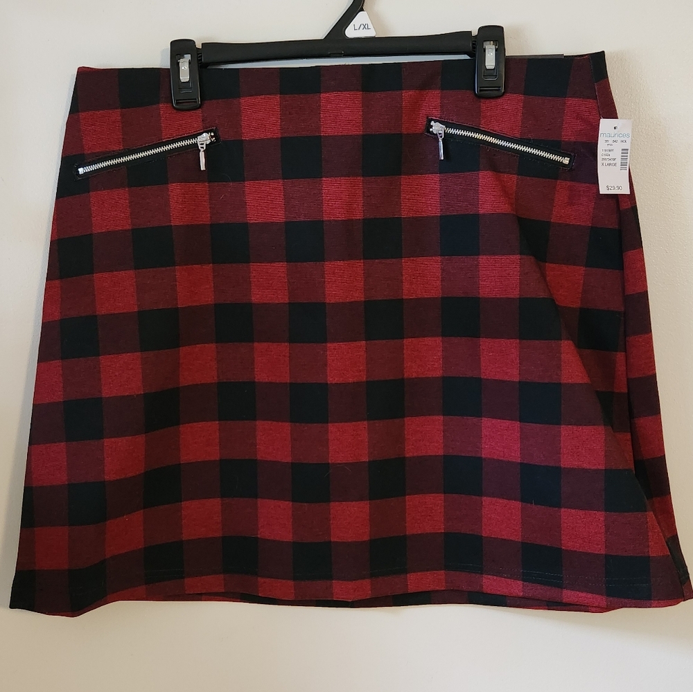 Maurices buffalo check skirt, size XL